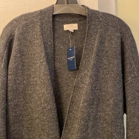 Lucky Brand Dark Gray Long Wool Blend Cardigan New With Tags - Picture 8 of 16